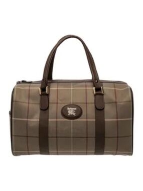 Burberry's Canvas Top Handle Bag,Authentic